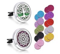 KALUROIL 2 PCS Disfruta de un ambiente fresco y relajante en tu coche u oficina Difusor de Aceites Esenciales de Aromaterapia! Incluye 10 Almohadillas de Fieltro de Colores Aleatorios.