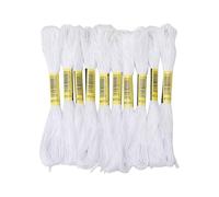 KALUROIL 24 PCS Hilos Punto De Cruz - Hilo de bordado blanco para manualidades y punto de cruz - madejas de algodón para tejer pulseras de amistad y decorar tu hogar