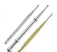 KALUROIL 3 PCS Kit de Acupuntura para Oreja y Cuerpo - Sonda de Doble Cabeza y Punta Shiatsu Masajeador - Sin Dolor y Efecto Inmediato - Bolígrafo de cobre + Bolígrafo de plata + Bolígrafo en negrita