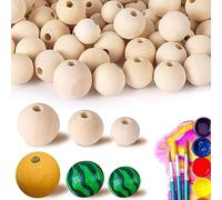 KALUROIL 300 PCS cuentas de madera natural con gran agujero para manualidades de macramé y decoración Crea tus propias joyas con estilo! Surtido