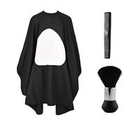 KALUROIL Capa Peluqueria- Kit Profesional de Peluquería con Capa de Corte, Cepillo y Peine para Hombres y Mujeres - Accesorios de Salón de(Negro)