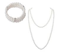 KALUROIL collar y pulsera de perlas para mujer, juego de bisutería elegante con brillo nacarado, ideal para regalo, uso diario o fiestas