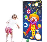 KALUROIL ¡Diviértete en grande con nuestro juego de lanzamiento de circo! Incluye pancarta decorativa, bolsillos de frijoles y cinta para colgar. Perfecto para fiestas y actividades de circo.