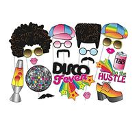 KALUROIL Revival Disco de los Años 70: Conjunto de 25 Accesorios Fotográficos para Fiestas Retro Glow con Marco Inflable de PVC - Ideal para Selfies Alocados y Fotos de Grupo en tu Fiesta