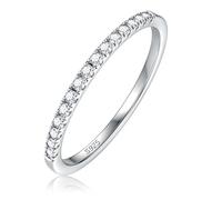 KALVICA Anillo Plata de Ley 925 Mujer Moissanita D Color VVS1 Anillo de Compromiso Mujer Apilable Media Eternidad 2mm Anillos Promesa Alianzas de Matrimonio Accesorios de Moda Talla 5-11
