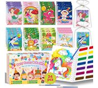 Kalysky 24 Libro para colorear con acuarelas para Bolsas de Fiesta, Pintura con Libros de Agua para Niños Pequeños, juguete educativo como regalo de fiesta cumpleaños para niños y niñas