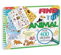 Kalysky Encuentra el libro de pegatinas de animales, 400+ pegatinas de animales para niños,coincida con el animal y colorir divertido libro de actividades