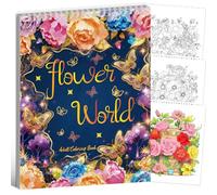 Kalysky Libro para colorear para adultos, 30 patrones y diseños únicos de flores, libro para colorear para adultos para relajación y alivio del estrés, libros para colorear para adultos encuadernados