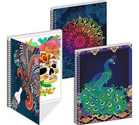 Kalysky Paquete de 3 libros para colorear para adultos, libros para colorear Mindfulness para adultos, temas de flores de mandalas de animales y otros diseños para relajar el alivio del estrés
