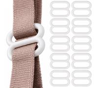 KAM - 10 hebillas ajustables de plástico para sujetador, hebilla deslizante, ganchos ajustables, cierre de gancho deslizante para traje de baño, parte superior, 10 mm, color blanco