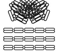 KAM - 100 hebillas ajustadoras de correa de sujetador de plástico con hebilla deslizante Tri-Glide ganchos para sujetador, sujetadores ajustables, cierre de gancho deslizante 20 mm, color negro