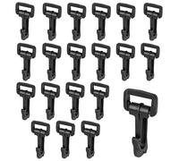 KAM 20 ganchos giratorios de plástico a presión con cierre de garra de langosta, clips de gatillo de hebilla giratoria para mochila, correa de cincha, bolsa de viaje, collar de mascotas, 25 mm, negro