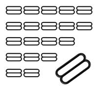 KAM - 20 hebillas de ajuste de correa de sujetador de plástico, hebilla deslizante Tri-Glide, ganchos de sujetador, sujetadores ajustables, cierre de gancho deslizante 20 mm, color negro