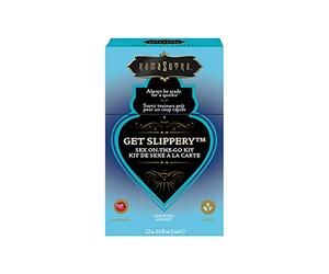 KAMA SUTRA Get Slippery Sex-to-Go Kit - 12 sobres surtidos de lubricantes y potenciadores de primera calidad - ideal para viajes y ocasiones especiales