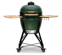 Kamado Bono Zalgiris 55 cm barbacoa cerámica, verde | Rejilla de 47 cm, sistema de cocción de dos zonas - modelo exclusivo del club de baloncesto