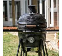 Kamado Forest-Grill L 18" Modelo Standard 46 x 60 x 69 cm fácil de mover Incluye: 2 bandejas de madera abatibles Diámetro de la parrilla: 34 cm