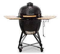 Kamado Parrilla Cerámica Grande Roja - BBQ para uso en Exterior - Barbacoa Japonesa Terraza - Smoker de Carbón - Ø 59cm