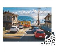 Kamakura-Japan Puzzles 1000 Piezas Papel Reciclado Coastal Town Adulto Jigsaws Developing Chico & Chicaren‘s Inteligencia Juego Educativo for Family 52x38cm/1000Ps
