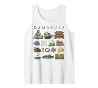 Kamakura Japón Iconos Lindo Cultura Viajes Arte Ilustración Camiseta sin Mangas