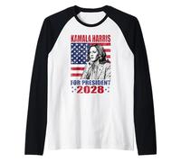 Kamala Harris 2028 Señora Presidenta Campaña Electoral Camiseta Manga Raglan