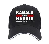 Kamala Harris - Gorra de béisbol unisex transpirable americana, ajustable, para senderismo, pesca, Negro, M/talla única
