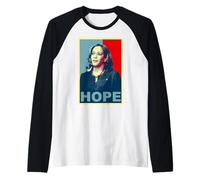 Kamala Harris Hope Señora Vicepresidente Demócratas Camiseta Manga Raglan
