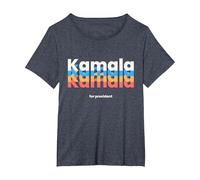 Kamala Harris para Presidente 2024 | Harris 2024 Demócrata USA Camiseta, Mujer Tallas Grandes, Azul Jaspeado, 3XL Grande