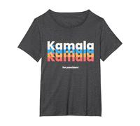 Kamala Harris para Presidente 2024 | Harris 2024 Demócrata USA Camiseta, Mujer Tallas Grandes, Jaspeado Oscuro, 3XL Grande
