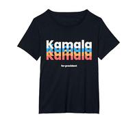 Kamala Harris para Presidente 2024 | Harris 2024 Demócrata USA Camiseta, Mujer Tallas Grandes, Negro, 4XL Grande