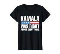 Kamala tenía razón en Todo - Bandera Estadounidense Camiseta gráfica económica, Mujer, Negro, XS