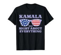 Kamala tenía razón sobre Todo - Gafas de Sol con Bandera de Estados Unidos Camiseta gráfica económica, Hombre, Negro, XL