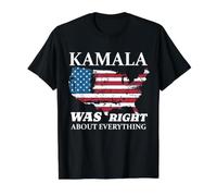 Kamala tenía razón sobre Todo - Mapa Retro de la Bandera de Estados Unidos Camiseta gráfica económica, Hombre, Negro, XL