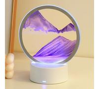 Kamanan Lámpara De Mesa De Pintura De Arena Móvil Lámpara De Noche De Pintura De Arena Móvil 3d Dinámica Y Doble Cara Escena De Arena Móvil Decoración De Mesa Giratoria (Morado)