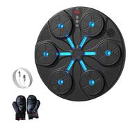 Kamanan Smart Music Boxing Machine,Bluetooth Smart Electrónica Montaje en Pared Música Boxing Dispositivo de Entrenamiento para Niños y Adultos, Máquina de Boxeo LED con Guantes de Boxeo (Negro)