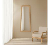 Kambe espejo de pared con marco de madera maciza de mango