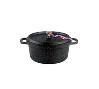 Kamberg 0008194 - Cacerola redonda de 20 cm de diámetro negro - Fundición de aluminio - Revestimiento de piedra - Todos los fuegos incluyendo inducción - Libre de PFOA