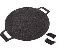 Kamberg Bandeja para hacer Pan/Crepera 32 cm, aluminio fundido, revestimiento piedra, todo tipo de fuentes de calor, incluida la inducción, sin PFOA, negro