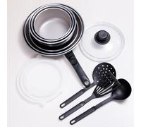 Kamberg - Batería de cocina (14 unidades, inducción, fabricada en Francia, sin PFOA/PFAS, con 1 tapa Pyrex® Ø20 cm)