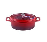 Kamberg Cazuela 26 cm ovalada rojo flameado, aluminio fundido, revestimiento tipo piedra, todo tipo de fuentes de calor, incluida la inducción, sin PFOA