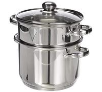 Kamberg Cuscusera / Al vapor / Olla 3 en 1, 22 cm, 6 litros, acero inoxidable , tapa de vidrio, todos los incendios, incluida la inducción