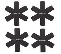 Kamberg - Juego de 4 separadores de sartenes y sartenes - antiarañazos - Ø 28 cm - Fieltro Protector Negro