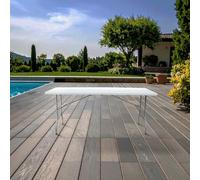 KAMBERG - Mesa Plegable (180 x 74 x 74 cm), Color Blanco