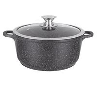 Kamberg Olla 28 cm, aluminio fundido, revestimiento piedra antiadherente, tapa de vidrio, todos los incendios, incluida la inducción, sin PFOA, 28 x 28 x 12,5 cm