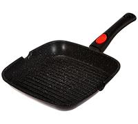 Kamberg Sartén Parrilla 24 x 24 cm, mango extraíble, aluminio fundido, revestimiento piedra antiadherente, todos los incendios, incluida la inducción, sin PFOA