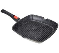 Kamberg Sartén Parrilla 28 x 28 cm, mango extraíble, aluminio fundido, revestimiento piedra antiadherente, todos los incendios, incluida la inducción, sin PFOA
