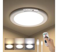 Kambo Plafon Led Techo con Sensor de Movimiento - Dimmable Lampara Techo Redondo - Modernos Plafón con Mando a Distancia - Luz de USB Recargable para Dormitorios Cocina