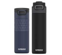 Kambukka Etna Grip Vaso Térmico 500 ml + Botella Elton 600 ml Set Classy Denim, a prueba de fugas, SNAPCLEAN, BPA Free, Aislamiento al Vacío