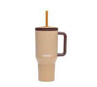 Kambukka Rio Vaso térmico 950 ml con pajita, Almond Dream, acero inoxidable, aislamiento al vacío, 100% a prueba de fugas, BPA Free