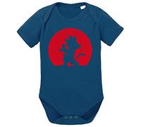 Kame Moon Body Dragon de algodón orgánico Ball Son Proverbs Baby Romper para niños y niñas de 0 a 12, Größe2:62/2-3 Meses, Baby:Azul Oscuro