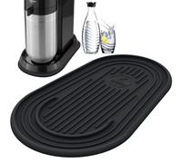 Kamehame Alfombrilla de silicona para SodaStream Duo, bandeja de goteo, accesorios para SodaStream, burbujeador de agua, impermeable y antideslizante, color negro